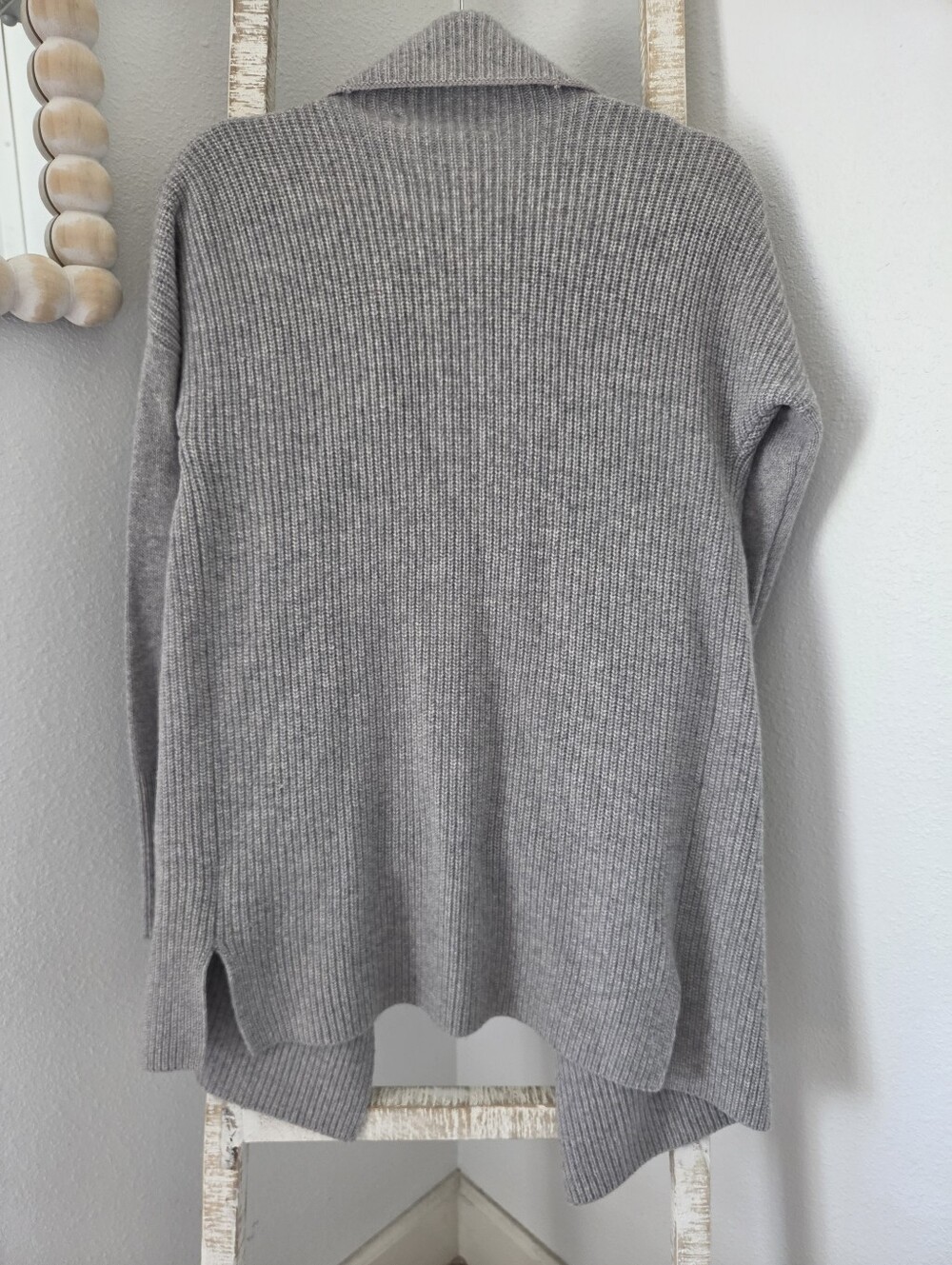 Banana Republic Ribbed 100% Cashmere Open Cardigan Draped Sweater, Small - Picture 7 of 9